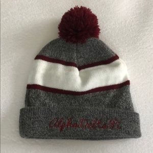 Alpha Delta Pi ADPi Beanie striped w Pom pom